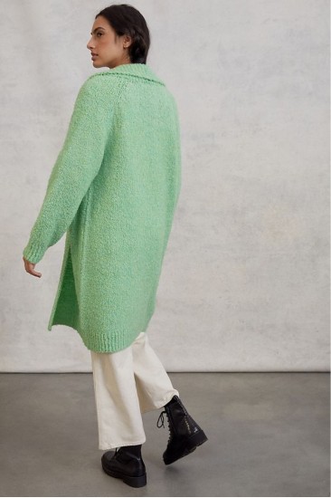 Anthropologie Kadın Yeşil Lila Wool Cardigan Hırka