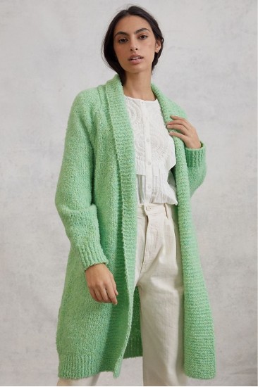 Anthropologie Kadın Yeşil Lila Wool Cardigan Hırka