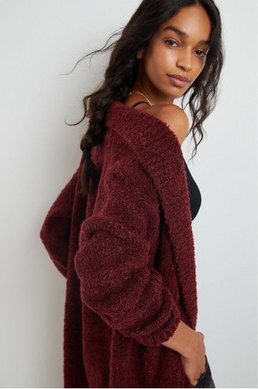 Anthropologie Kadın Bordo Wool Cardigan Hırka