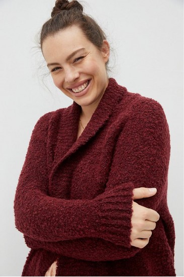 Anthropologie Kadın Bordo Wool Cardigan Hırka