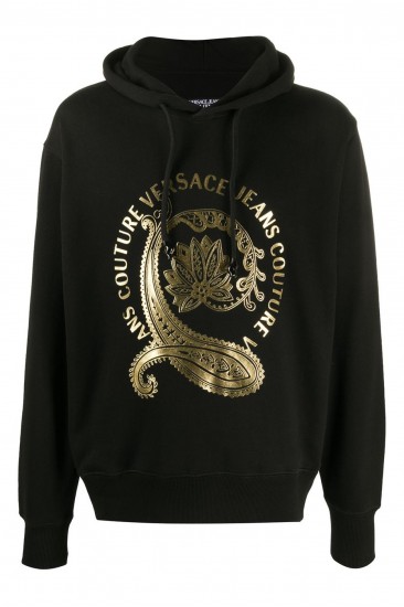 Versace Paisley Logo Baskı Hoodie Erkek Sweatshirt