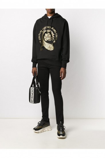 Versace Paisley Logo Baskı Hoodie Erkek Sweatshirt